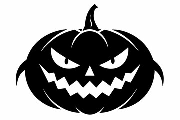 jack o lantern silhouette line art vector illustration