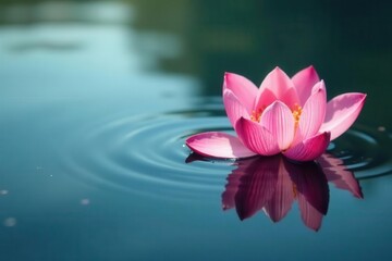 Delicate pink petals adrift on calm water surface, japanese, japan, minimalist