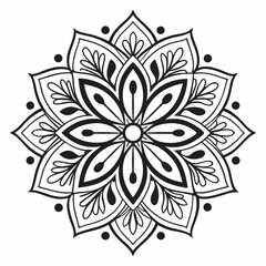 black and white floral ornament