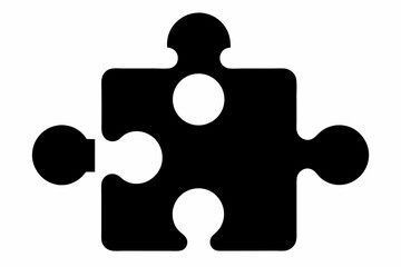 jigsaw silhouette line art vector illustration