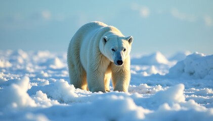 Naklejka premium Polar bear in Arctic Circle, arctic circle,