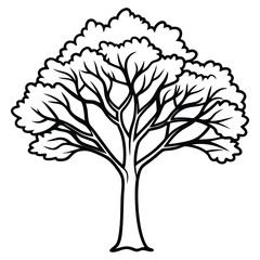 Obraz premium silhouette tree. isolated tree silhouette