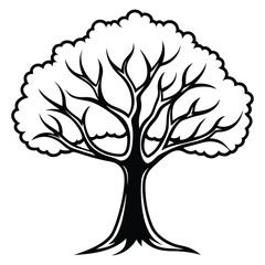 silhouette tree. isolated tree silhouette