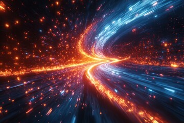 Obraz premium Cosmic tunnel, vibrant, dynamic