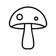 Mushroom vector illustration: outline drawing of edible fungi for food and nature designs projects