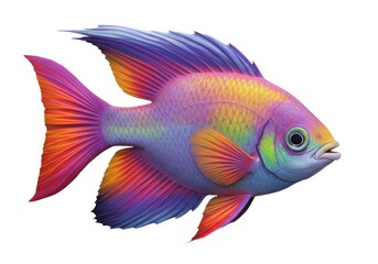 Fototapeta premium Colorful tropical fish illustration isolated on white background