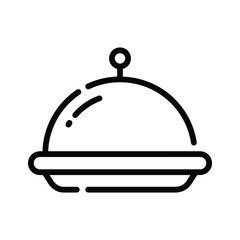A handy outline style icon of food cloche serving
