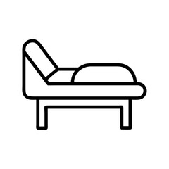 Find minimalist therapy couch icon vector illustration for medical and mental health services