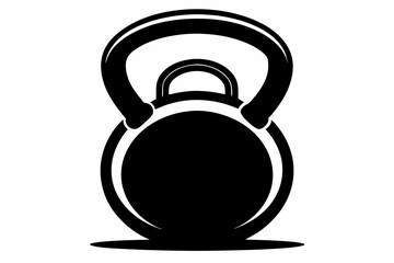 kettlebell silhouette line art vector illustration