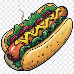 Hotdog Vector Illustration | Flat Fast Food Icon | Tasty Snack Graphic Design
