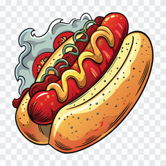 Hotdog Vector Illustration | Flat Fast Food Icon | Tasty Snack Graphic Design