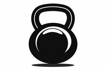kettlebell silhouette line art vector illustration