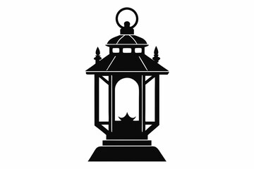 lantern silhouette line art vector illustration