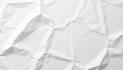 Fototapeta premium Soft, crumpled recycled white paper; visible fibers, textured surface , environment, white background