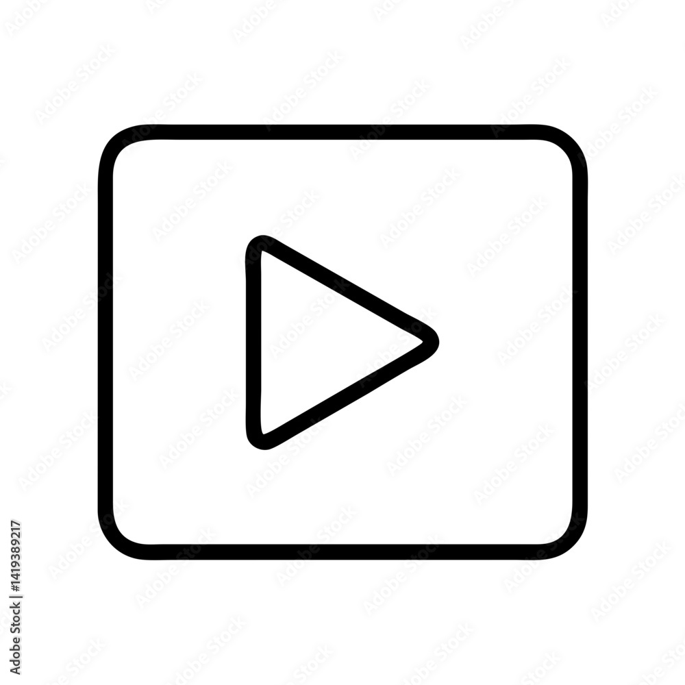 Poster play button icon vector illustration for video player interface design and multimedia content 90