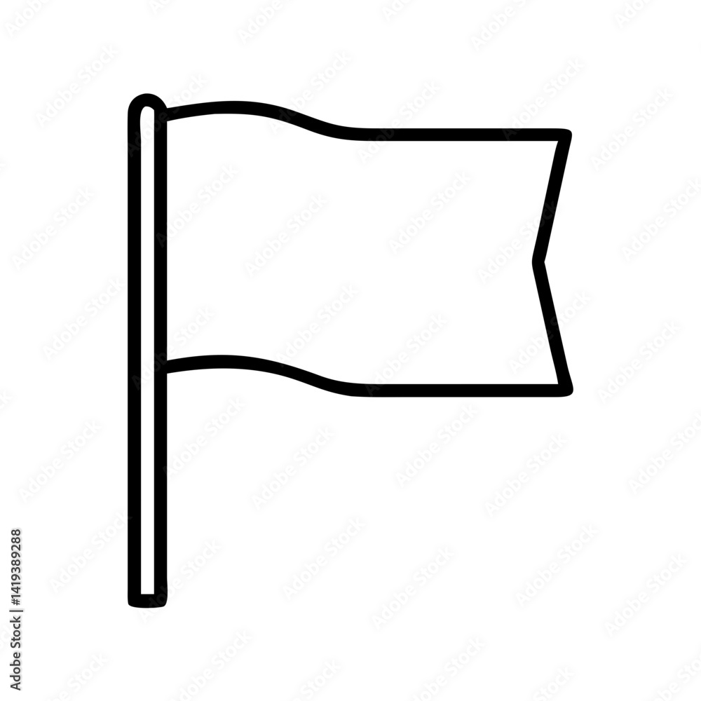 Poster vector graphic of a simple flag icon for web design and mobile apps with editable outline stroke