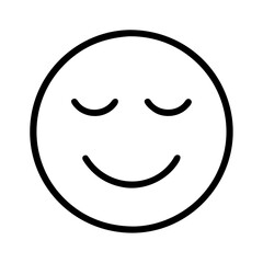 Fototapeta premium Peaceful sleeping face vector emoji illustration for web design and mobile apps simple outline art