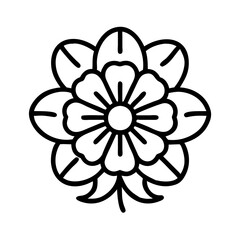 Vector floral design element flower outline graphic illustration botanical art nature drawing blossom