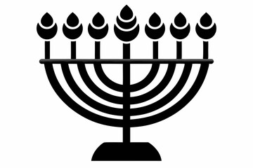 menorah silhouette line art vector illustration