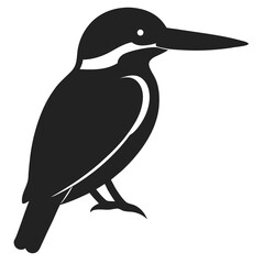 kingfisher bird icon vector silhouette illustration on white background