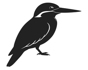 kingfisher bird vector silhouette illustration on white background