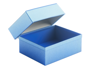 A Partially Open Light Blue Rectangular Gift Box Ready For A Surprise