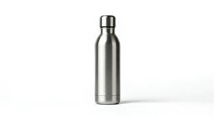 Sleek Stainless Steel Water Bottle Mockup for Branding