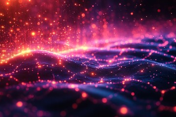 Abstract fiery particles flowing