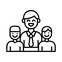 Illustration of happy team members colleagues staff employees showing teamwork and collaboration concept