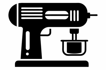 mixer drill silhouette line art vector illustration