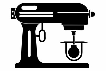 mixer drill silhouette line art vector illustration