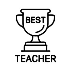 Best teacher award trophy vector graphic design for teacher appreciation day gift idea concept