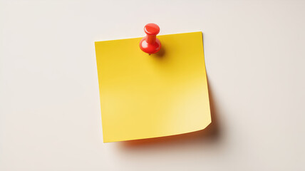 Yellow Sticky Note and Pushpin: A bright yellow sticky note secured by a vibrant red pushpin. A simple yet evocative composition for reminders and messages.