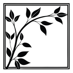 Square Decorative Border Silhouette | Elegant Vector Frame Design 