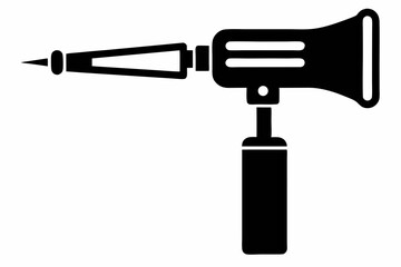 otoscope silhouette line art vector illustration