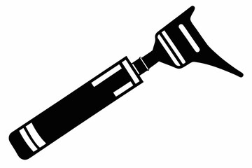 otoscope silhouette line art vector illustration