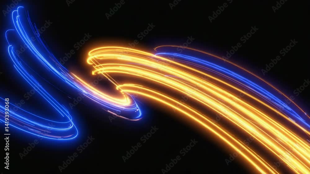 Canvas Prints colorful light trails dancing across a dark background in motion