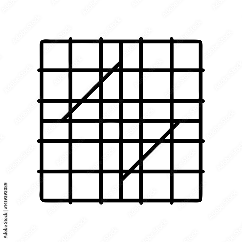 Poster square grid pattern with diagonal lines vector illustration for graphic design projects and template