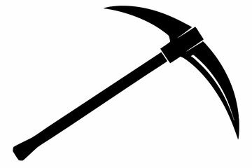 pickaxe silhouette line art vector illustration