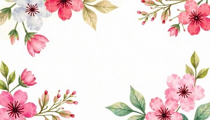 Fototapeta premium Delicate watercolor floral pattern; repeating, soft blooms , light, peace