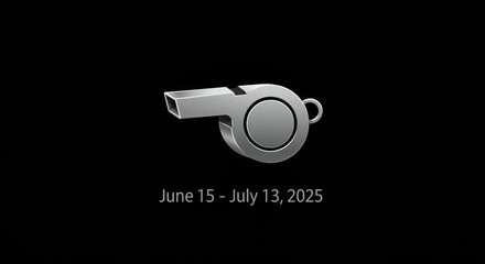 Whistle icon representing sports events from June 15 to July 13, 2025  