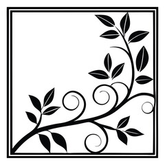 Square Decorative Border Silhouette | Elegant Vector Frame Design 