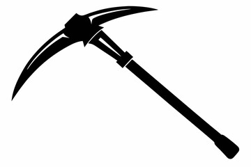 pickaxe silhouette line art vector illustration
