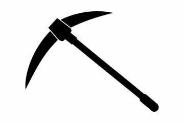 pickaxe silhouette line art vector illustration