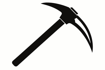 pickaxe silhouette line art vector illustration