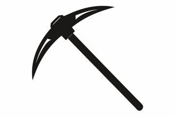 pickaxe silhouette line art vector illustration