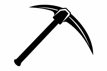 pickaxe silhouette line art vector illustration