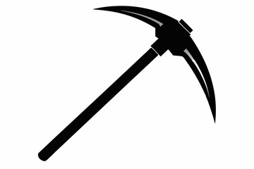 pickaxe silhouette line art vector illustration