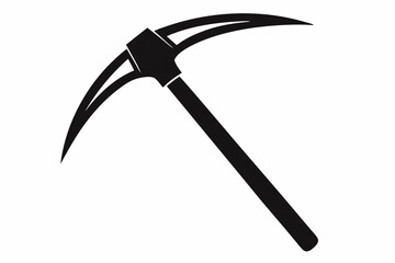 pickaxe silhouette line art vector illustration