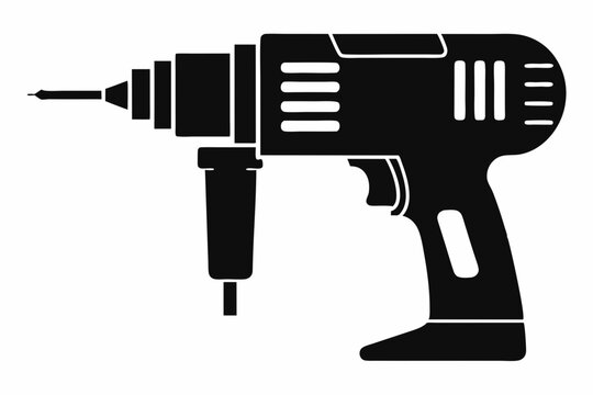 black drill tool isolated on white clip art preview